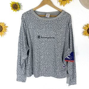 Champion Logo Animal Print Sleep Pajama Top Size XL NWT Womens